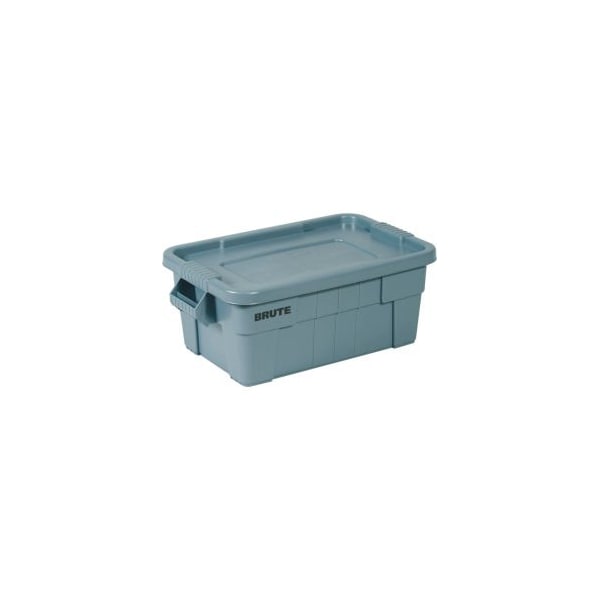 Rubbermaid Commercial Storage Tote W/ Lid, 14 gal, 27-1/2 in L x 16-3/4 in W x 10-3/4 in H, Gray, 6 PK FG9S3000GRAY - main
